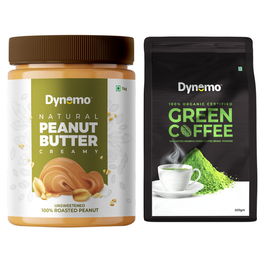 Dynemo Natural CREAMY Peanut Butter 1kg + Green Coffee 500g