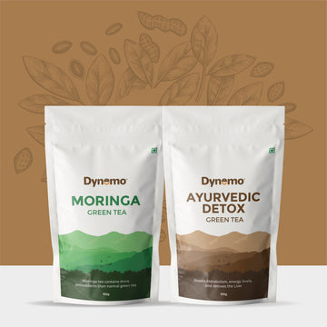 Dynemo Ayurvedic Detox Green Tea 100g + Dynemo Moringa Green Tea 100g