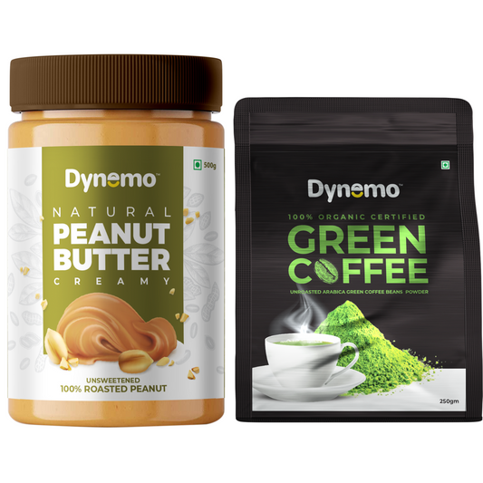 Dynemo Natural CREAMY Peanut Butter 500g + Green Coffee 250g