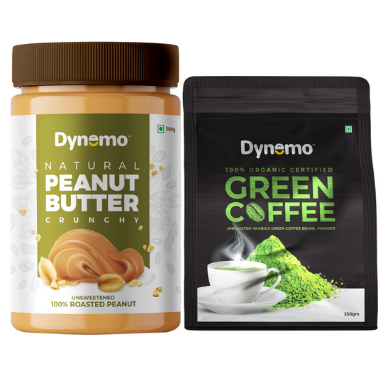 Dynemo Natural CRUNCHY Peanut Butter 500g + Green Coffee 250g