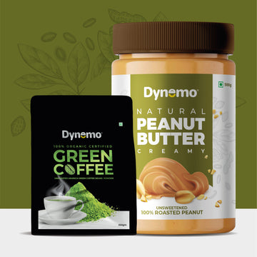 Dynemo Natural CREAMY Peanut Butter 500g + Green Coffee 250g